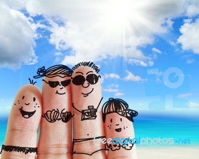 Finger Family Stock Photo