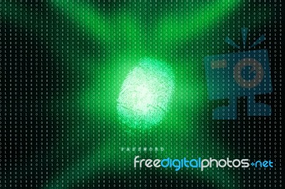 Fingerprint Scanning Technology Concept 2d Illustration Stock Image