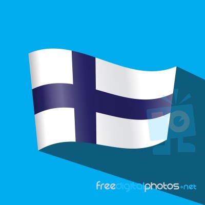 Finland Flag  Icon Stock Image