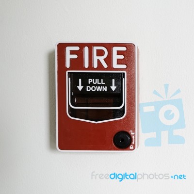 Fire Alarm Switch Stock Photo