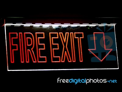Fire Exit Sign For Emergency Stock Image