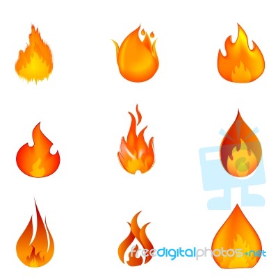 Fire Icons Stock Image