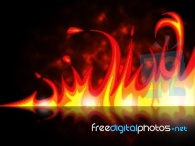 Fire Night Shows Blaze Bonfire And Flame Stock Image