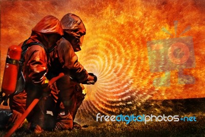 Firemans Training Stock Photo