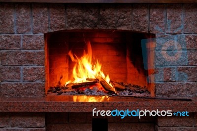 Fireplace Stock Photo