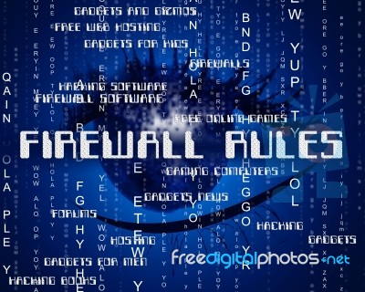 Firewall Rules Indicates No Access And Words Stock Image