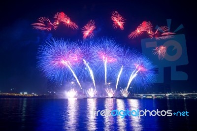 Firework Festival In Korea Stock Photo