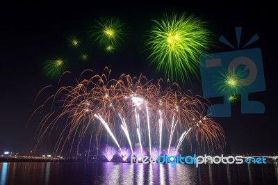 Firework Festival In Korea Stock Photo