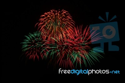 Fireworks Light Up In The Sky, Dazzling Scene Stock Photo