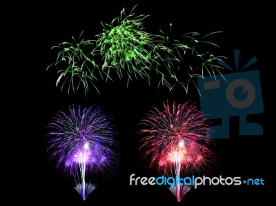 Fireworks Light Up In The Sky, Dazzling Scene Stock Photo