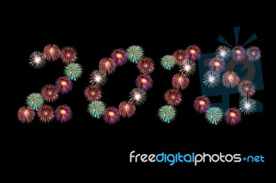 Fireworks New Year 2015 Stock Photo