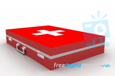 First Aid Box On White Background Stock Image