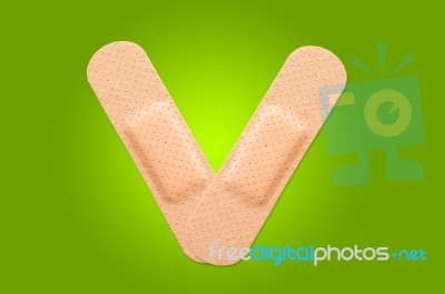 First-aid Plaster In V Shape Stock Photo