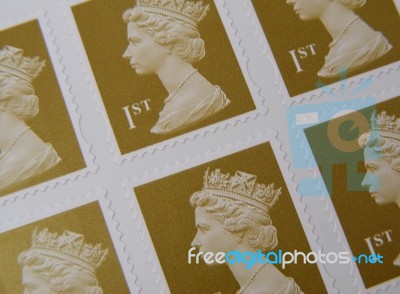 First Class Stamps Stock Photo