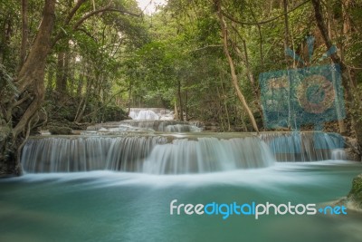 First Floor Of Huay Mae Kamin Waterfall, Srinakarin National Par… Stock Photo