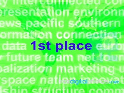 First Place Shows 1st Winner Reward And Success Stock Image