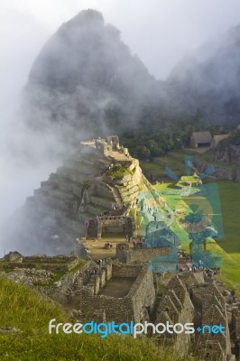 First Sun On Machu Picchu Stock Photo