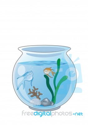 Fish In The Aquarium.  Illustration Stock Image