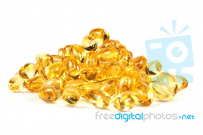 Fish Oil Capsules Stock Photo