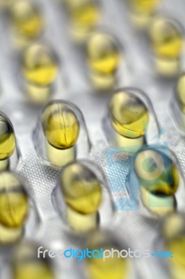 Fish Oil Pills Stock Photo