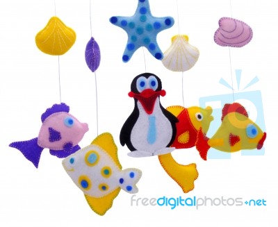Fishes And Penguin Stock Photo