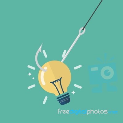 Fishhook With Idea Lightbulb Stock Image