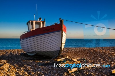 Fishing Boat On Dungeness Beach Stock Photo Fishing Boat On Dungeness Beach Stock Photo
