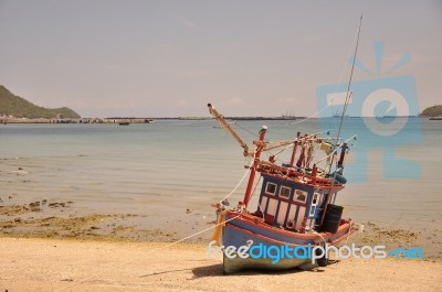 Fishing Boats Are Parked On The Beach Stock Photo Fishing Boats Are Parked On The Beach Stock Photo