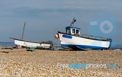 Fishing Boats On Dungeness Beach Stock Photo Fishing Boats On Dungeness Beach Stock Photo