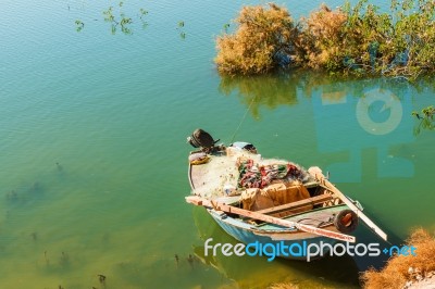 Fishing Boats On River Nile Stock Photo