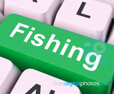 Fishing Key Means Sport Of Catching Fish
 Stock Image