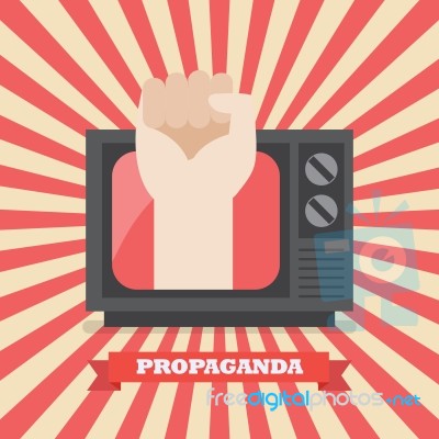 Fist Hand In Retro Television Stock Image