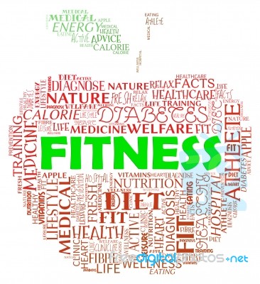 Fitness Apple Means Physical Activity And Exercising Stock Image