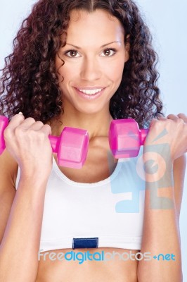 Fitness Exercise With Weight Stock Photo