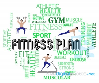 Fitness Plan Represents Work Out And Exercise Regimen Stock Image