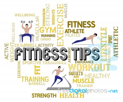 Fitness Tips Indicates Exercising And Workout Tricks Stock Image