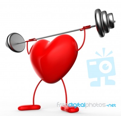 Fitness Weights Means Valentine Day And Athletic Stock Image