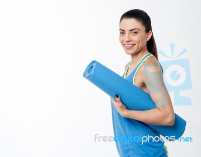 Fitness Woman Ready For Workout Stock Photo