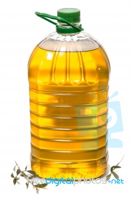 Five Litre Of Olive Oil Bottle Stock Photo
