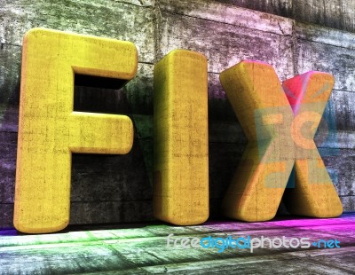 Fix Word Indicates Maintaining Mended And Mending Stock Image