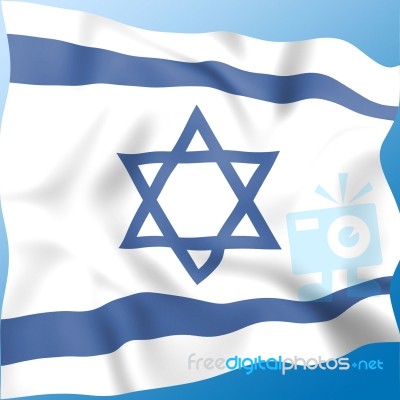 Flag Israel Indicates Middle East And Destination Stock Image