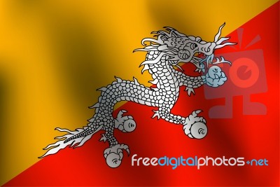 Flag Of Bhutan -  Illustration Stock Image
