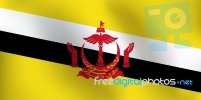 Flag Of Brunei -  Illustration Stock Image