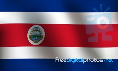 Flag Of Costa Rica -  Illustration Stock Image