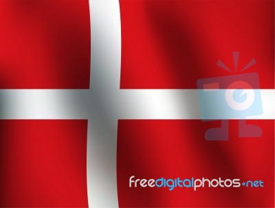 Flag Of Denmark -  Illustration Stock Image