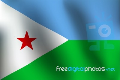 Flag Of Djibouti -  Illustration Stock Image