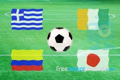 Flag Of Group C Soccer World Cup 2014 Stock Image