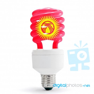 Flag Of Kyrgyzstan On Bulb Stock Photo