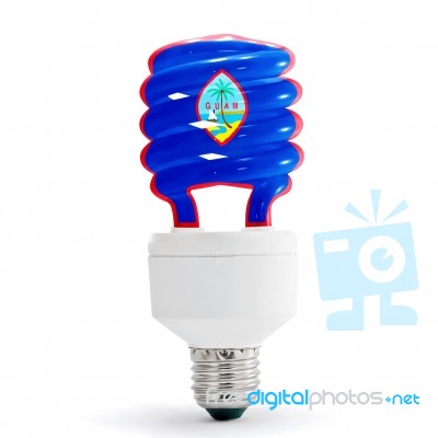 Flag Of The Guam On Bulb Stock Photo