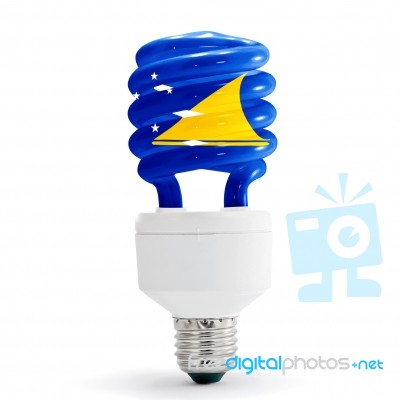 Flag Of The Tokelau On Bulb Stock Photo